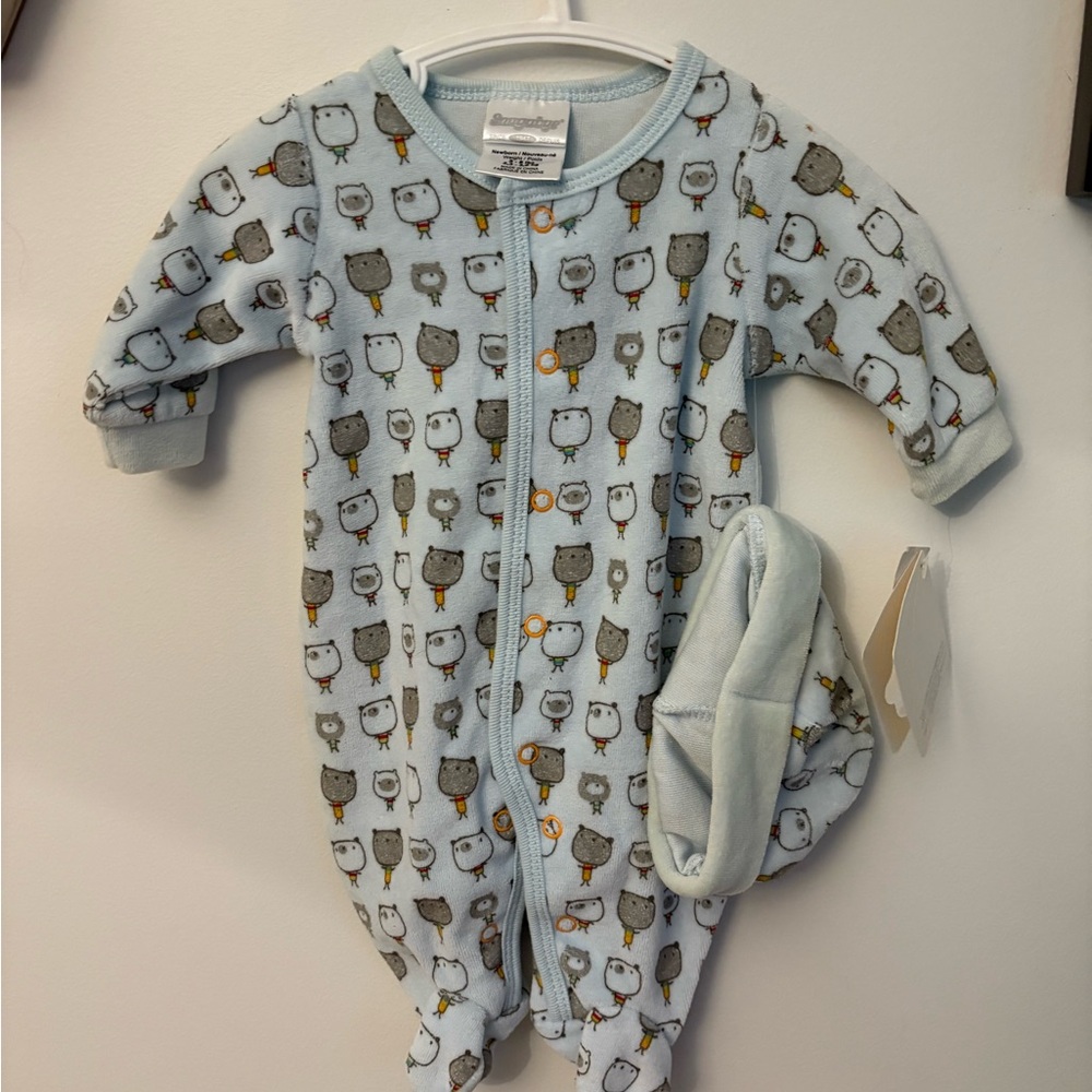 Early 2000s Snugabye Baby Sleeper & Hat Y2K